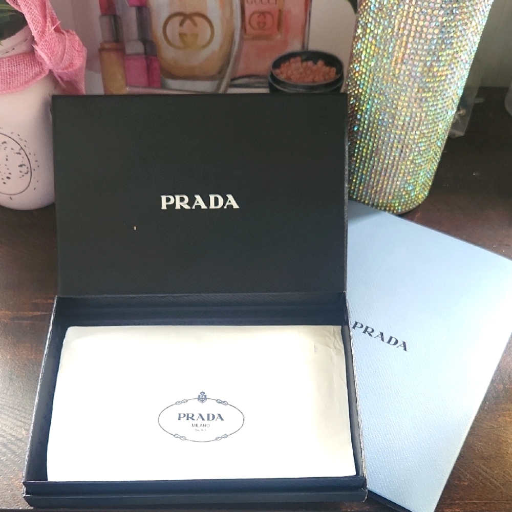 Prada Black Gift Box with White Inner Pouch